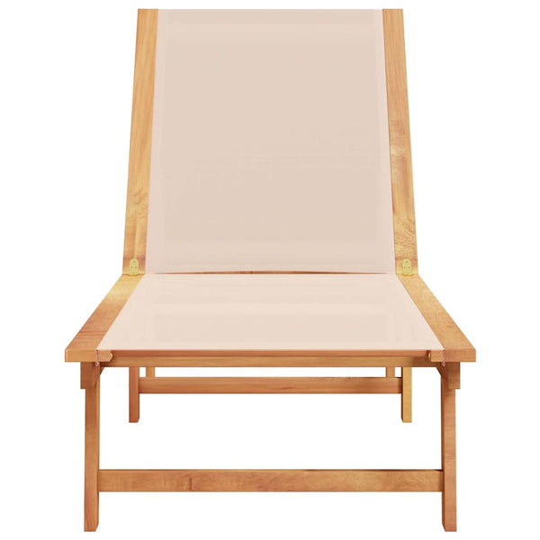 Creme Sonnenliege aus Akazienholz
