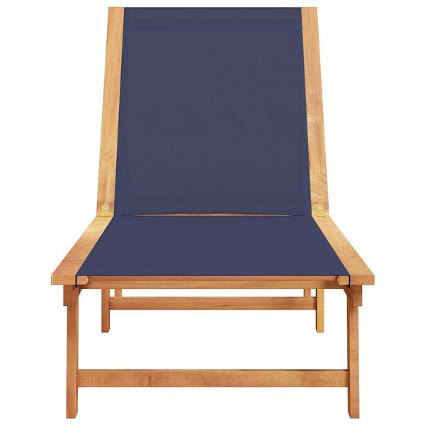 Blaue Sonnenliege aus Akazienholz