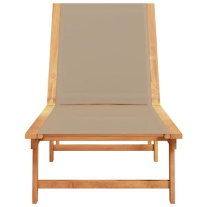 Sonnenliege Taupe Akazie Massivholz