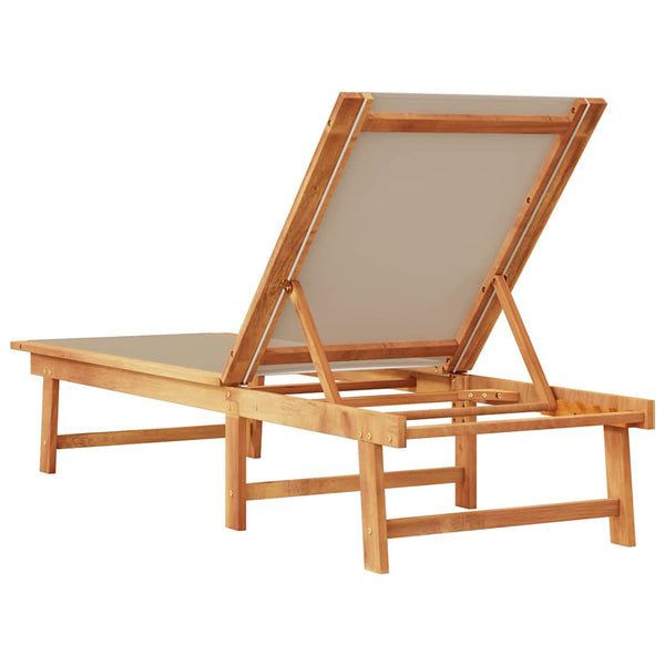 Sonnenliege Taupe Akazie Massivholz
