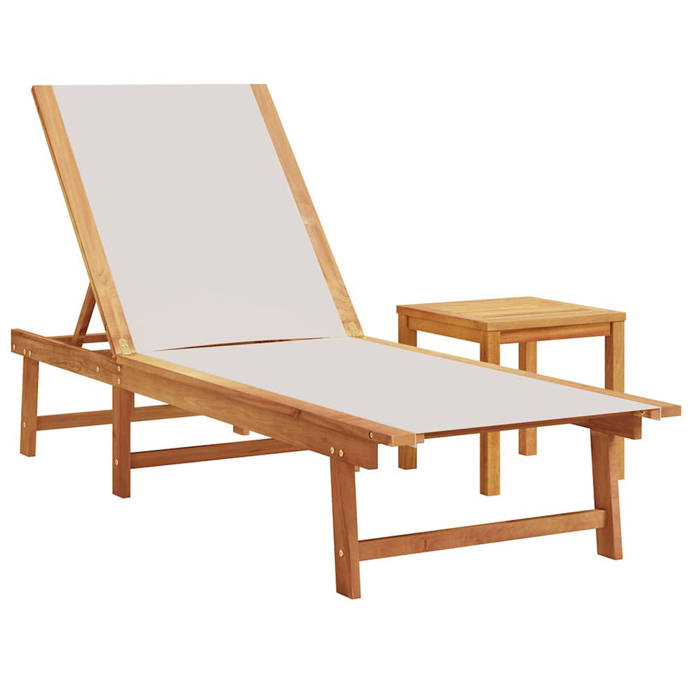 Sonnenliege mit Tisch aus Akazienholz