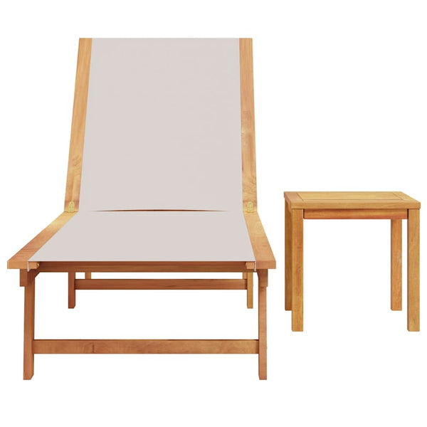 Sonnenliege mit Tisch aus Akazienholz