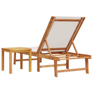 Sonnenliege mit Tisch aus Akazienholz
