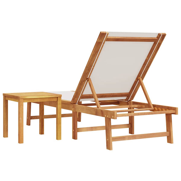 Sonnenliege mit Tisch aus Akazienholz