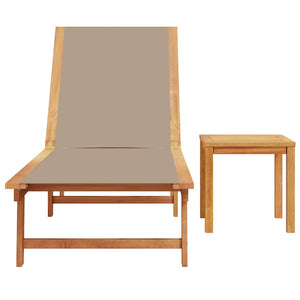 Sonnenliege mit Tisch aus Akazienholz