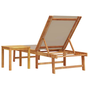 Sonnenliege mit Tisch aus Akazienholz