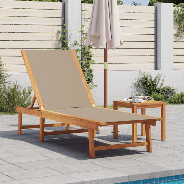 Sonnenliege mit Tisch aus Akazienholz