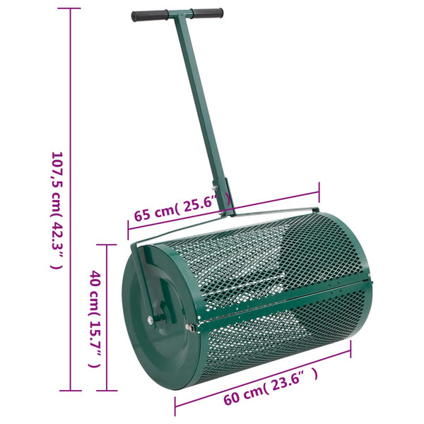 Kompoststreuer 75L Grün Stahl