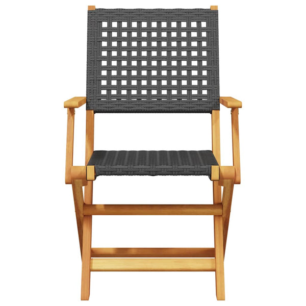 5-teilige Garten Essgruppe Schwarz Poly Rattan