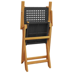 5-teilige Garten Essgruppe Schwarz Poly Rattan