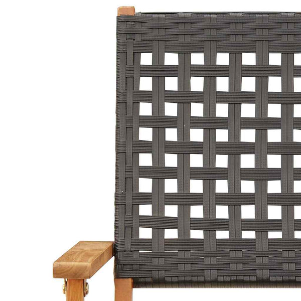 5-teilige Garten Essgruppe Schwarz Poly Rattan