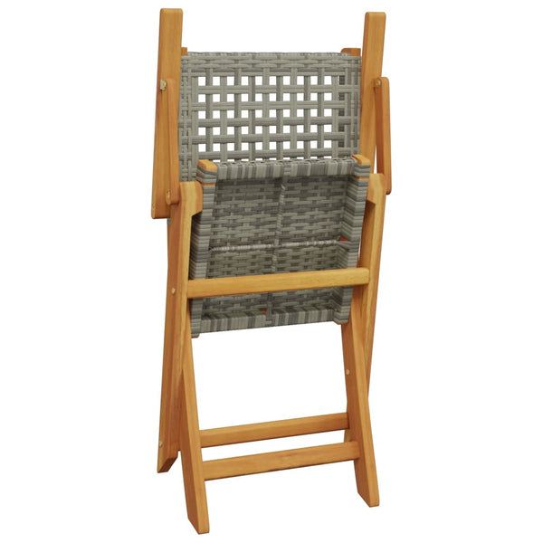 5-tlg. Garten Essgruppe Grau Poly Rattan