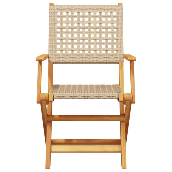 5-tlg. Garten Essgruppe Beige Poly Rattan
