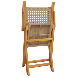 5-tlg. Garten Essgruppe Beige Poly Rattan