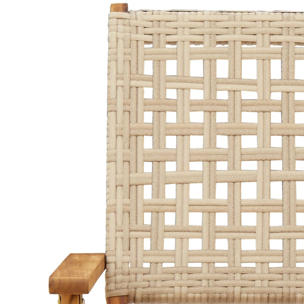 5-tlg. Garten Essgruppe Beige Poly Rattan