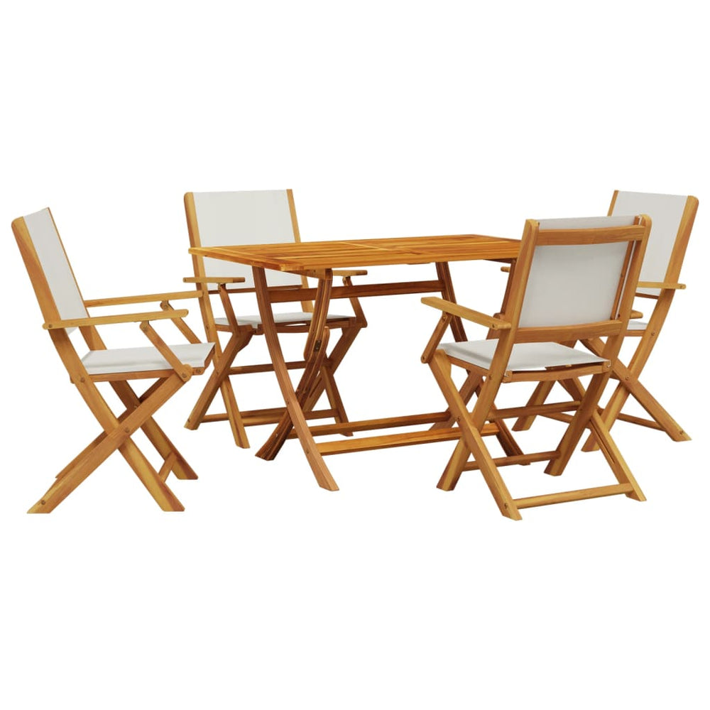 5-teilige Garten Essgruppe Cremeweiß