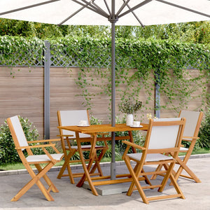5-teilige Garten Essgruppe Cremeweiß