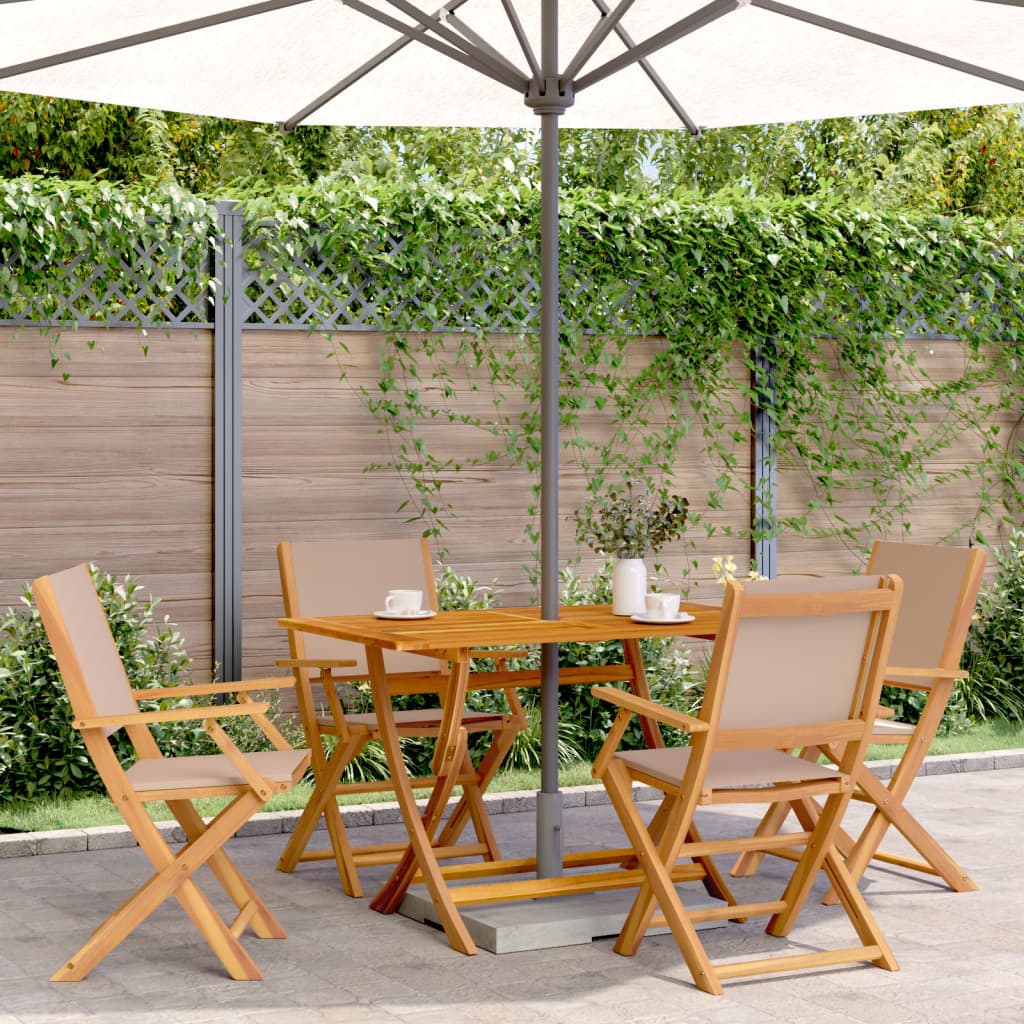5-tlg. Garten Essgruppe aus Massivholz