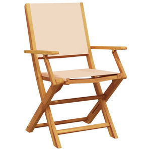 5-tlg. Garten Essgruppe Beige Massivholz