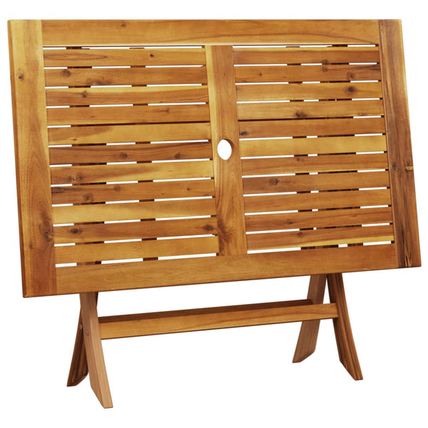 5-tlg. Garten Essgruppe Beige Massivholz