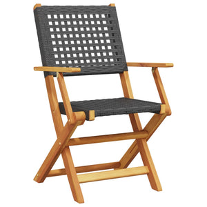 7-tlg. Garten Essgruppe Poly Rattan Schwarz