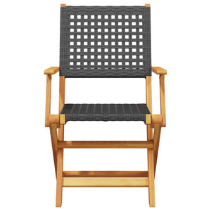 7-tlg. Garten Essgruppe Poly Rattan Schwarz