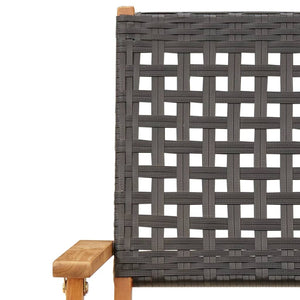 7-tlg. Garten Essgruppe Poly Rattan Schwarz