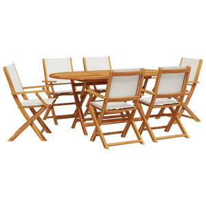 7-teilige Garten Essgruppe Cremeweiß