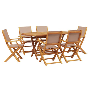 7-teilige Garten Essgruppe Taupe