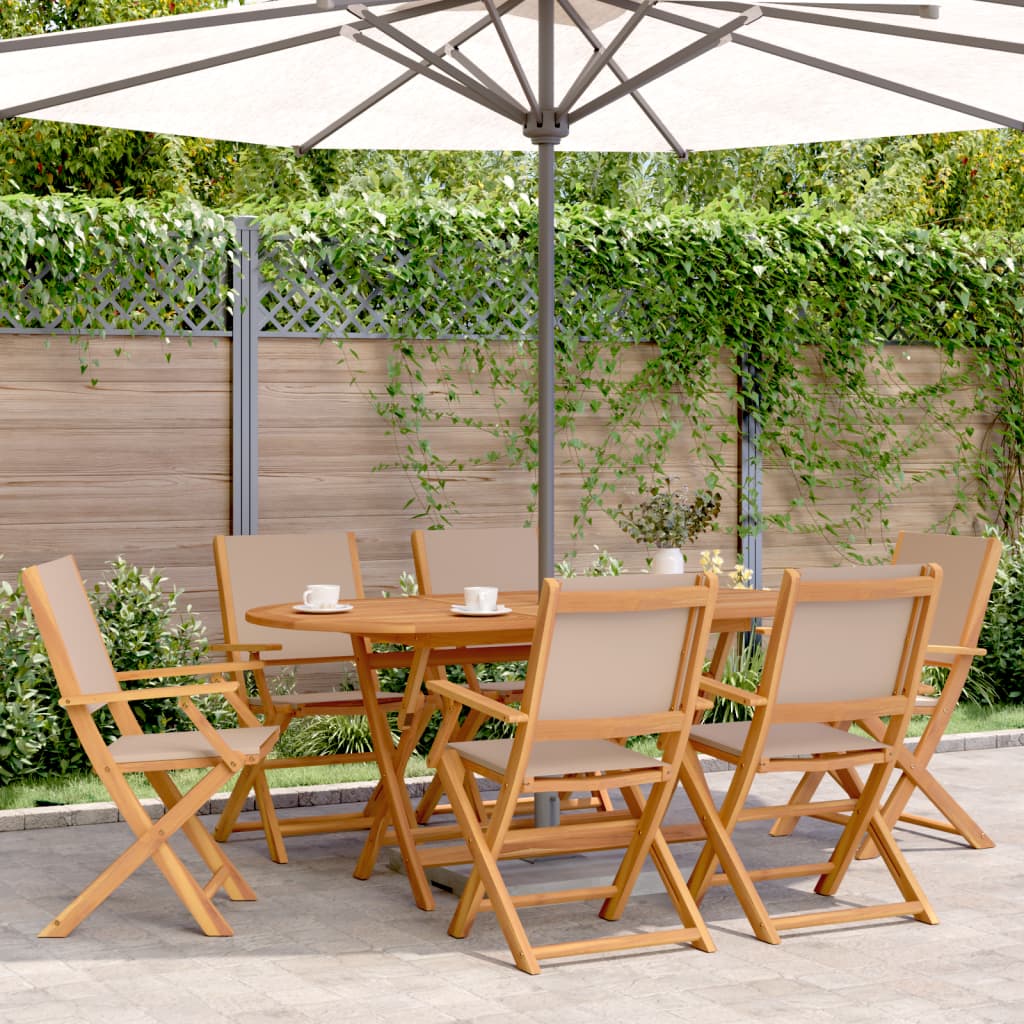 7-teilige Garten Essgruppe Taupe