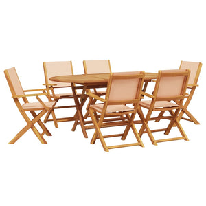 7-teilige Garten Essgruppe Beige