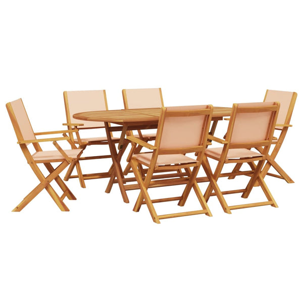 7-teilige Garten Essgruppe Beige