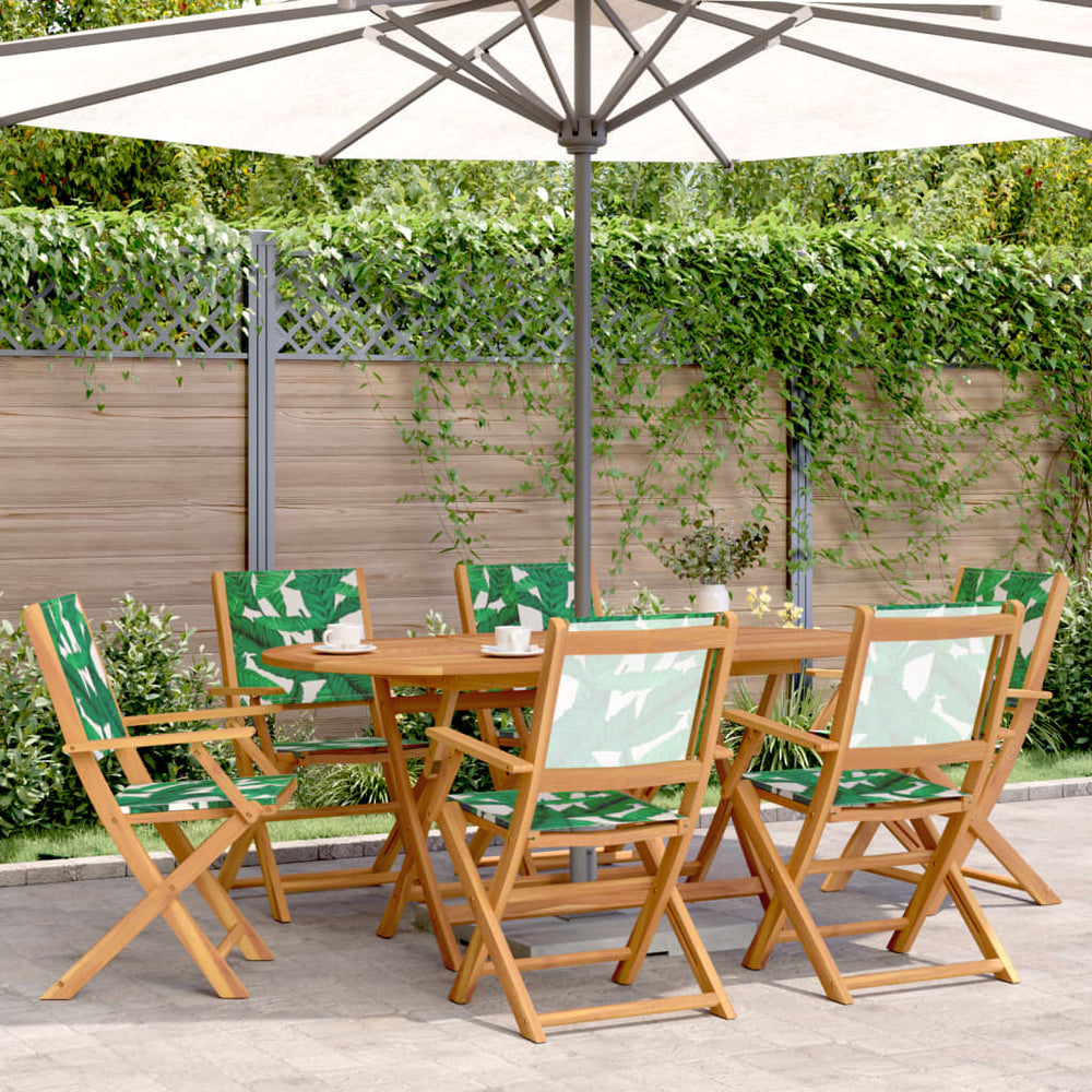7-teilige Garten Essgruppe mit Blattmuster
