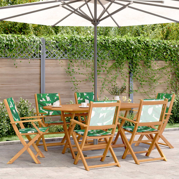 7-teilige Garten Essgruppe mit Blattmuster