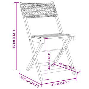 3-teiliges Bistro-Set aus Rattan
