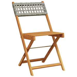 3-teiliges Bistro-Set Grau Poly Rattan