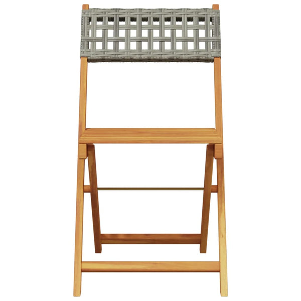 3-teiliges Bistro-Set Grau Poly Rattan
