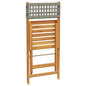 3-teiliges Bistro-Set Grau Poly Rattan