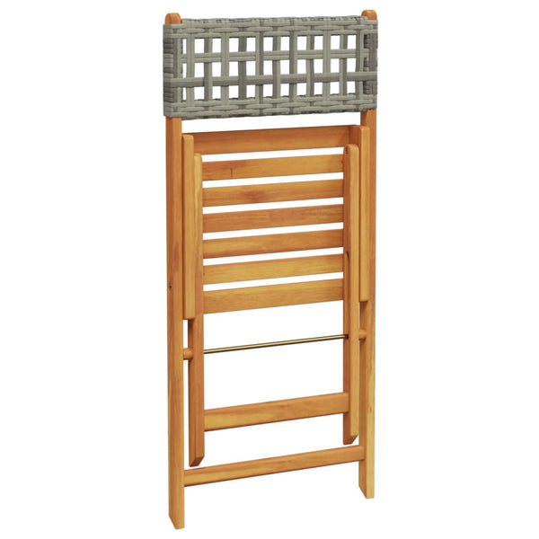 3-teiliges Bistro-Set Grau Poly Rattan