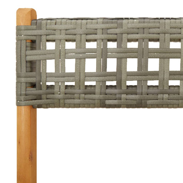 3-teiliges Bistro-Set Grau Poly Rattan