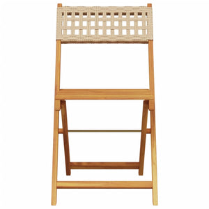 3-tlg. Bistro-Set Beige Poly Rattan Akazie