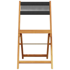 3-tlg. Bistro Set Schwarz Akazienholz