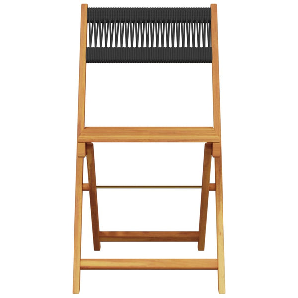 3-tlg. Bistro Set Schwarz Akazienholz