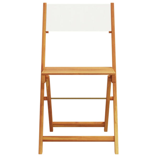 3-tlg. Bistro-Set Cremeweiß Massivholz