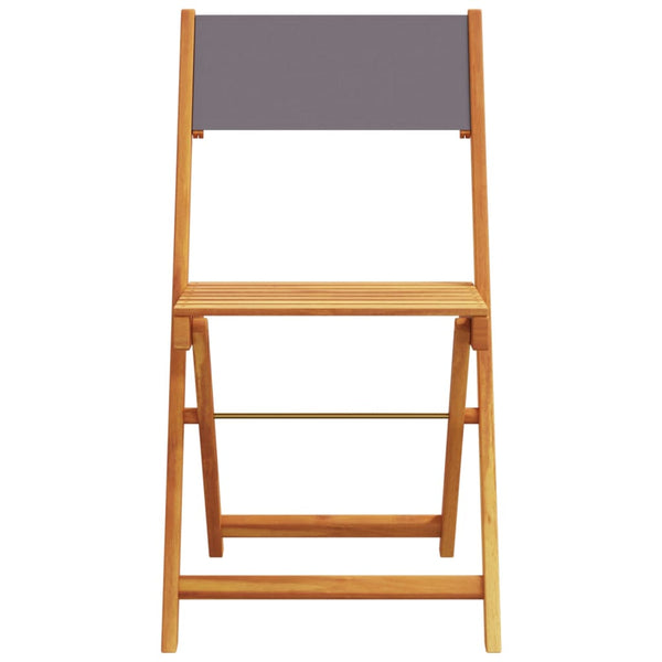 3-tlg. Bistro-Set Anthrazit Massivholz