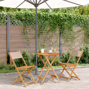 3-tlg. Bistro Set Taupe Holz