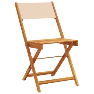 3-tlg. Bistro-Set Beige Massivholz