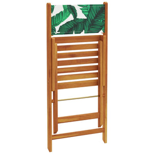 3-tlg. Bistro-Set mit Blattmuster