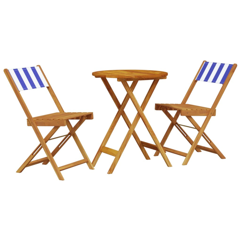 Blau-Weißes 3-tlg. Bistro-Set