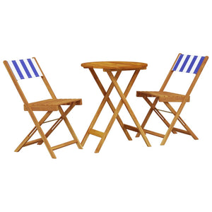 Blau-Weißes 3-tlg. Bistro-Set